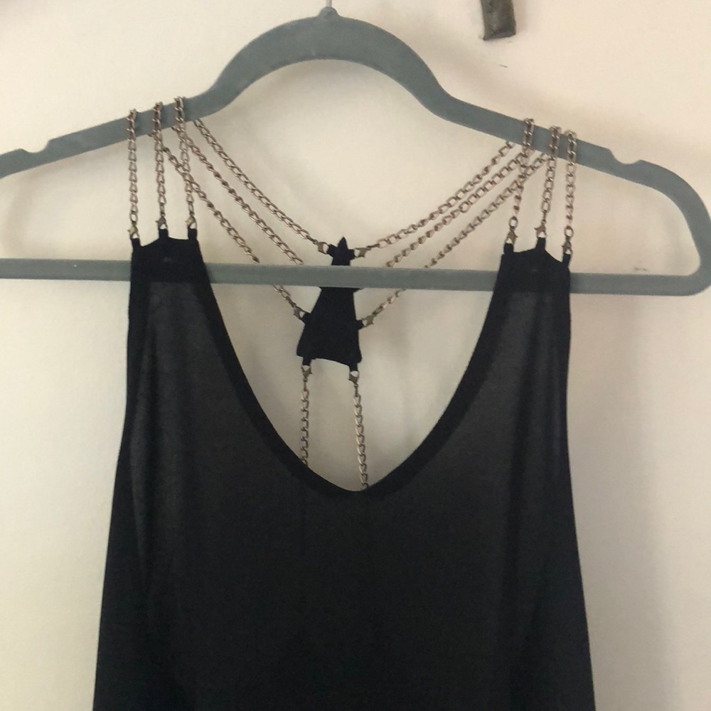 LF chain low back chiffon dress